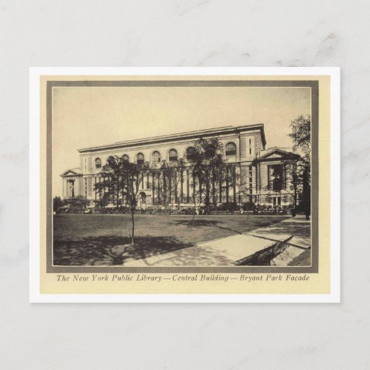 Bryant Park, Manhattan NY, Fassade Retro Inspirier Postkarte (Vorderseite)