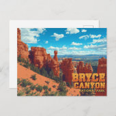 Bryce Canyon Hoodoos Vintage Art Postkarte (Vorne/Hinten)