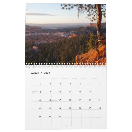 Bryce Canyon Kalender (Mär 2026)