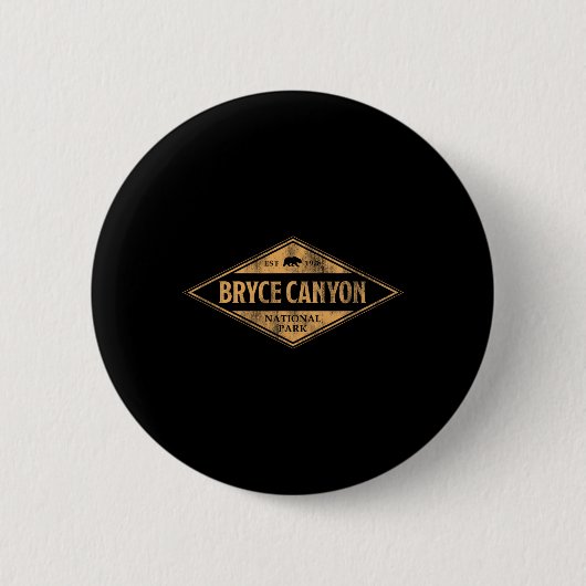 Bryce Canyon National Park Bär Retro Männer Frauen Button (Vorderseite)
