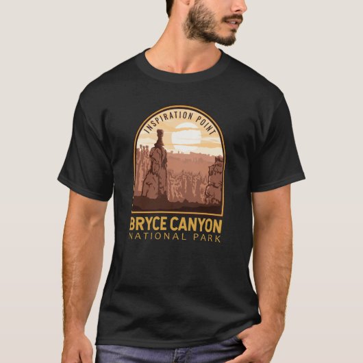 Bryce Canyon National Park Inspiration Point Retro T-Shirt (Vorderseite)