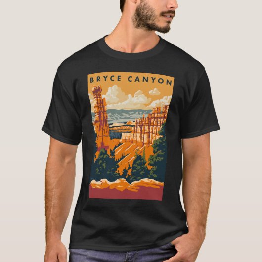 Bryce Canyon National Park Midjahrhundert Moderne T-Shirt (Vorderseite)
