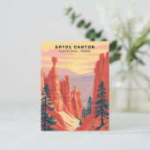 Bryce Canyon National Park Retro USA Postkarte (Stehend Vorderseite)