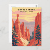 Bryce Canyon National Park Retro USA Postkarte (Vorne/Hinten)