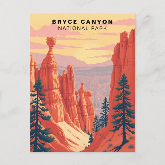 Bryce Canyon National Park Retro USA Postkarte (Vorderseite)