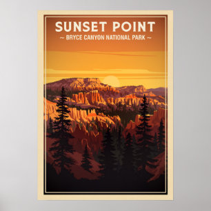 Bryce Canyon National Park Sonnenuntergangspunkt V Poster