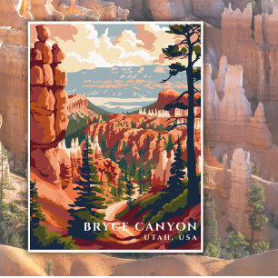 Bryce Canyon National Park USA Reise Aquarell Postkarte