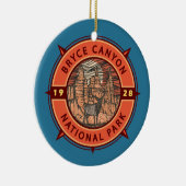 Bryce Canyon Nationalpark Elk Retro Compass Keramik Ornament (Rechts)