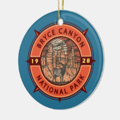 Bryce Canyon Nationalpark Elk Retro Compass Keramik Ornament (Links)