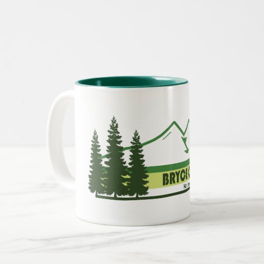 Bryce Canyon Nationalpark Grüne Streifen Zweifarbige Tasse (Vorderseite Links)