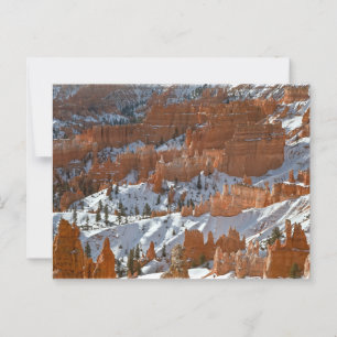 Bryce Canyon Nationalpark Hoodoos mit Schnee Postkarte