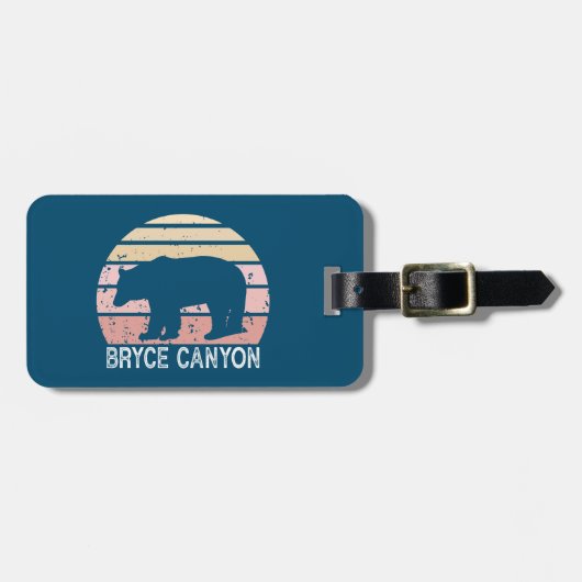 Bryce Canyon Nationalpark Retro Bear Gepäckanhänger (Vorderseite horizontal)