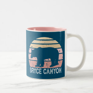Bryce Canyon Nationalpark Retro Bear Zweifarbige Tasse