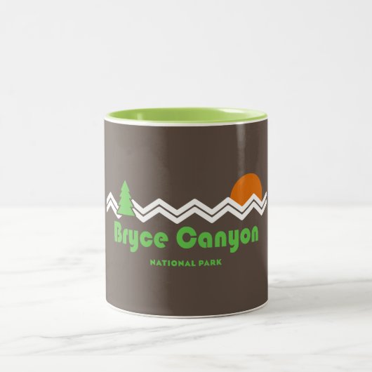 Bryce Canyon Nationalpark Retro Zweifarbige Tasse (Mittel)