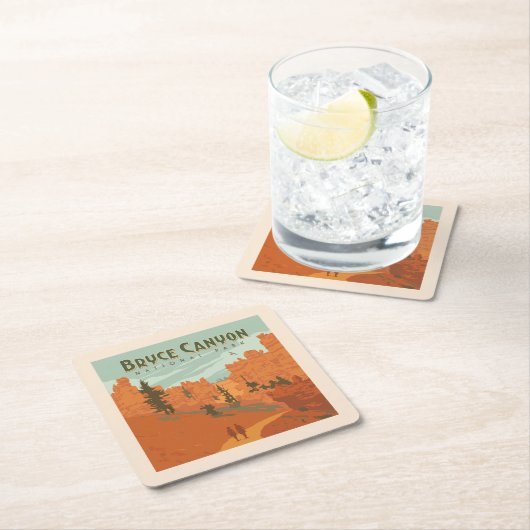 Bryce Canyon Nationalpark Rock Formationen Rechteckiger Pappuntersetzer (Vor Ort)