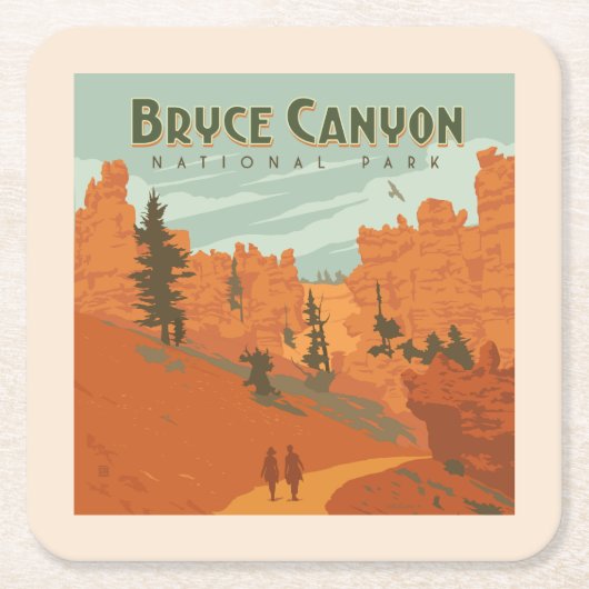 Bryce Canyon Nationalpark Rock Formationen Rechteckiger Pappuntersetzer (Vorderseite)