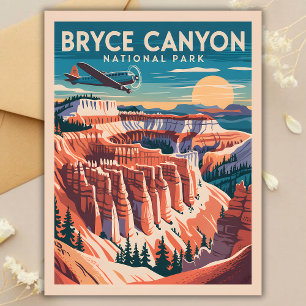 Bryce Canyon Nationalpark Sunset Vintage Postkarte