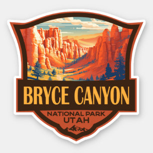 Bryce Canyon Nationalpark Travel Art Vintag Aufkleber
