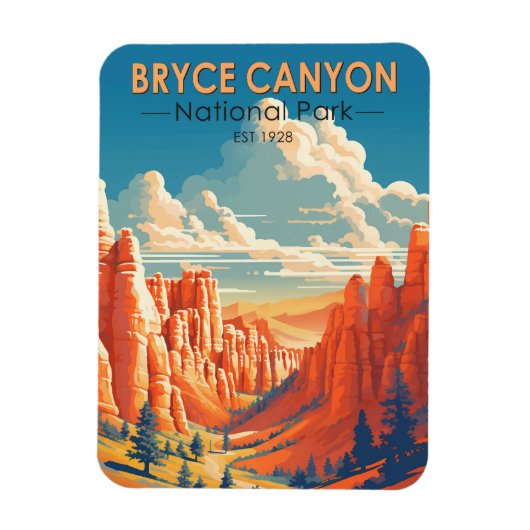 Bryce Canyon Nationalpark Travel Art Vintag Magnet (Vertikal)