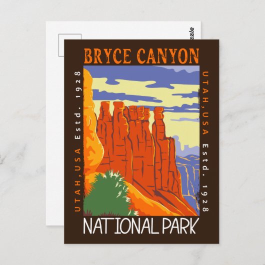 Bryce Canyon Nationalpark Utah Distressed Postkarte (Vorne/Hinten)