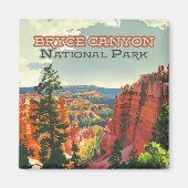 Bryce Canyon Nationalpark Utah Hoodoo Retro Magnet (Vorne)