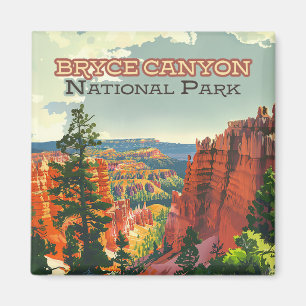 Bryce Canyon Nationalpark Utah Hoodoo Retro Magnet