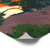 Bryce Canyon Nationalpark Utah Hoodoo Retro Poster (Ecke)