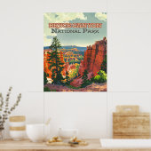 Bryce Canyon Nationalpark Utah Hoodoo Retro Poster (Küche)