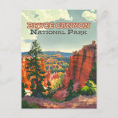 Bryce Canyon Nationalpark Utah Hoodoo Retro Postkarte (Vorderseite)