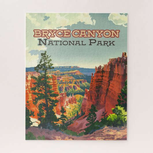 Bryce Canyon Nationalpark Utah Hoodoo Retro Puzzle (Vertikal)