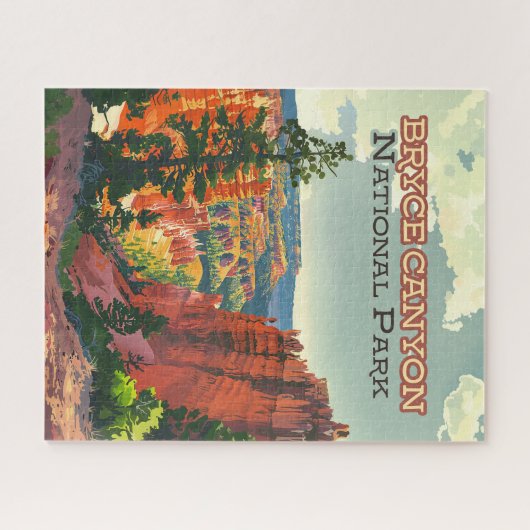Bryce Canyon Nationalpark Utah Hoodoo Retro Puzzle (Horizontal)