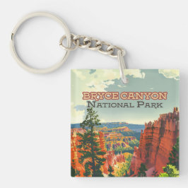 Bryce Canyon Nationalpark Utah Hoodoo Retro Schlüsselanhänger