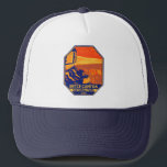 Bryce Canyon Nationalpark Utah Inspiration Point Truckerkappe<br><div class="desc">Bryce Canyon Vektorgrafik Design. Der Park ist ein weitläufiges Reservat im Süden Utah,  bekannt für die krummfarbenen Hoodoos,  die aus spitzenförmigen Felsformationen bestehen.</div>