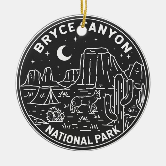 Bryce Canyon Nationalpark Utah Monoline Keramik Ornament (Vorne)
