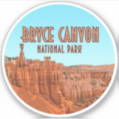 Bryce Canyon Nationalpark Utah Vintag Aufkleber (Vorderseite)