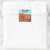 Bryce Canyon Nationalpark Utah Vintag Quadratischer Aufkleber (Tasche)