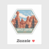 Bryce Canyon Nationalpark Utah Vintage Aufkleber (Blatt)