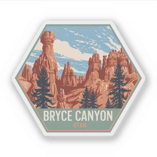 Bryce Canyon Nationalpark Utah Vintage Aufkleber (Vorderseite)