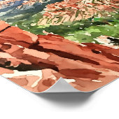 Bryce Canyon Nationalpark Watercolor Poster (Ecke)