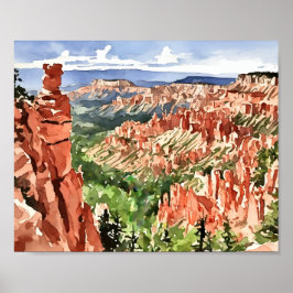 Bryce Canyon Nationalpark Watercolor Poster