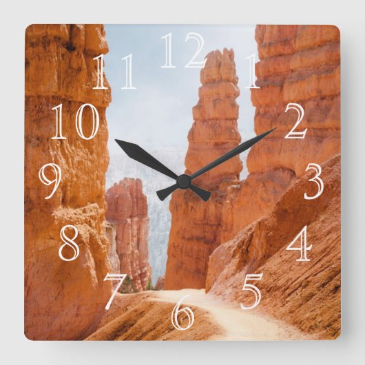 Bryce Canyon Nationalparkroute Quadratische Wanduhr (Vorderseite)