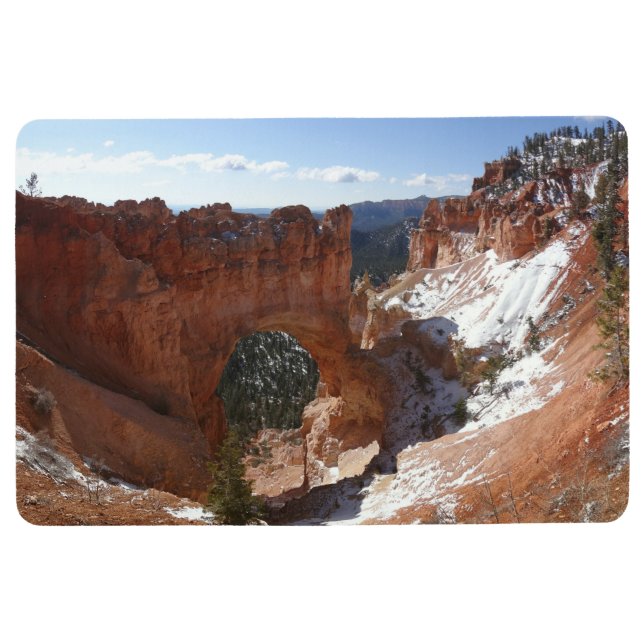 Bryce Canyon Natural Bridge Snowy Landscape Foto Bodenmatte (Vorderseite)