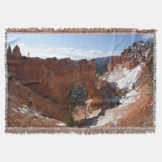 Bryce Canyon Natural Bridge Snowy Landscape Foto Decke (Vorderseite)