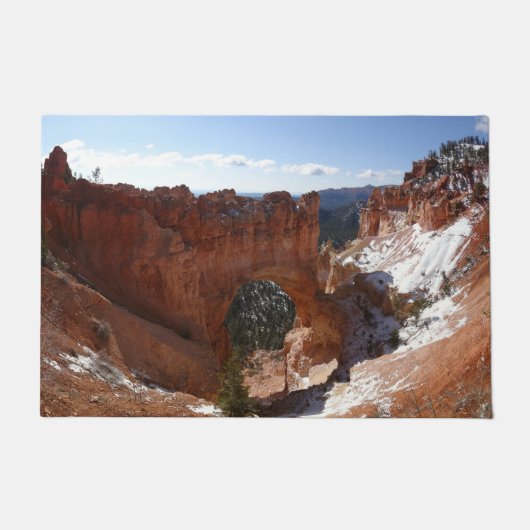 Bryce Canyon Natural Bridge Snowy Landscape Foto Fußmatte (Vorderseite)