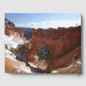 Bryce Canyon Natural Bridge Snowy Landscape Foto Gästebuch (Rückseite)