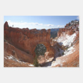 Bryce Canyon Natural Bridge Snowy Landscape Foto Geschenkpapier Set (Vorderseite)