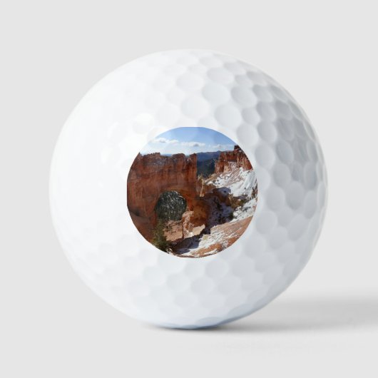 Bryce Canyon Natural Bridge Snowy Landscape Foto Golfball (Vorderseite)