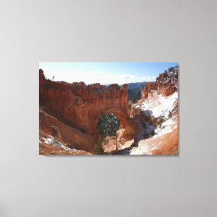 Bryce Canyon Natural Bridge Snowy Landscape Foto Leinwanddruck