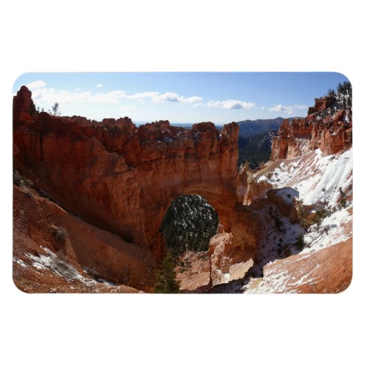 Bryce Canyon Natural Bridge Snowy Landscape Foto Magnet (Horizontal)