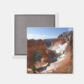 Bryce Canyon Natural Bridge Snowy Landscape Foto Magnet (Vorderseite/Rückseite)